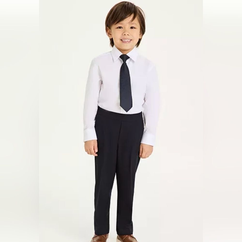 Bovs Kenneth Cole Reaction Dark Navy Solid Classic Shirt Tie And Pant Set